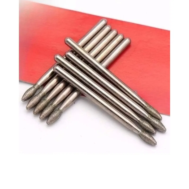 

Oval Diamond Grinding Head Burrs Bits 3mm Shank Jade Stone Carving Polishing Engraving Tool DIY Accesories