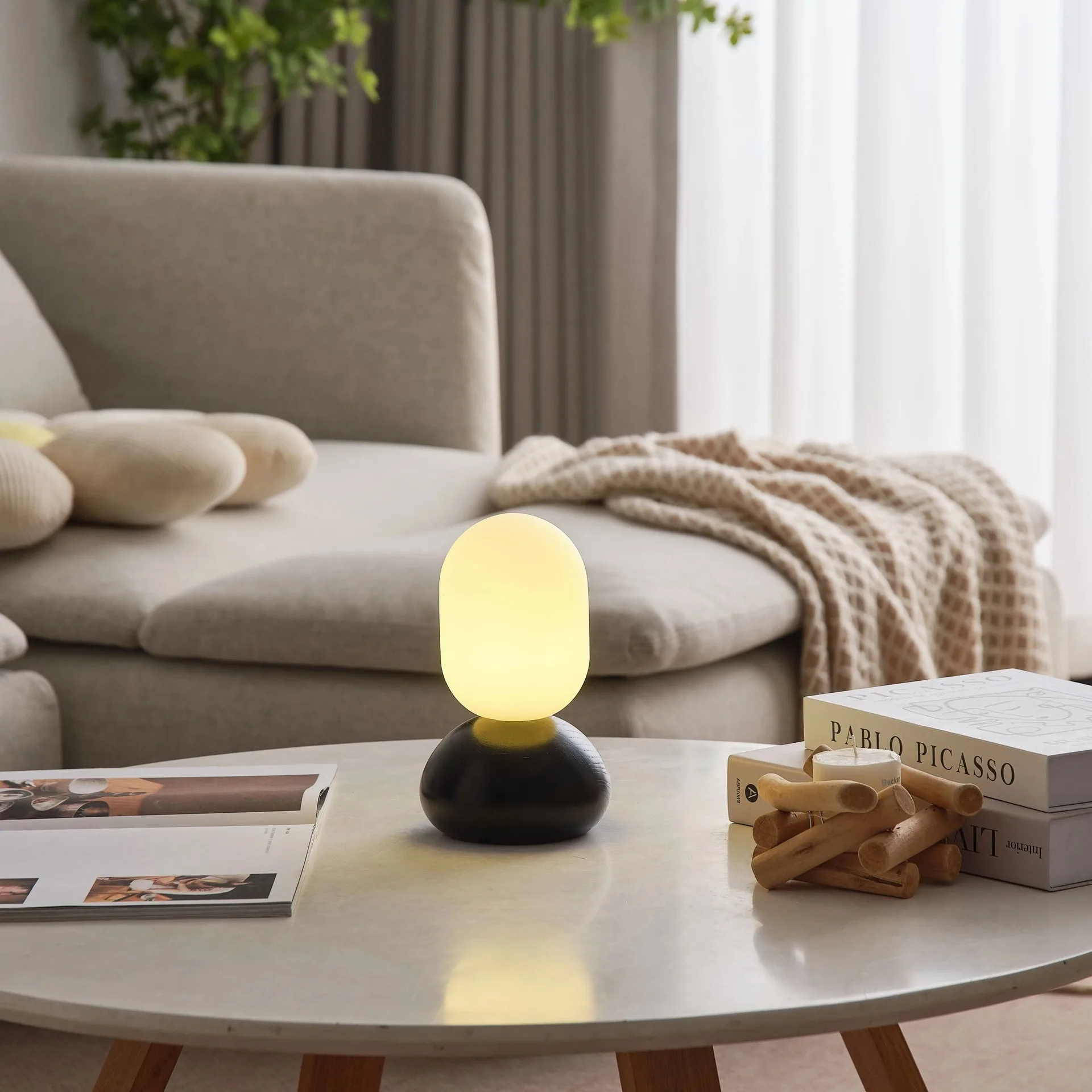 Nordic Ash Wood Table Lamp Light Luxury Bedroom Decorative Lamp Hotel Simple Nordic Japanese Bedside Lamp