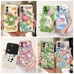 For Vivo V29e 5G Case Luxury Rabbit Flower Cover Soft Silicone Phone Cases For Vivo V 29 V29 Pro V29e V2317 VivoV29e Back Cover