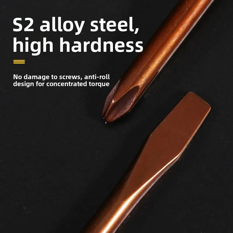 Home Creation اللون البرونزي S2 الصلب الصليب مفك دليل صلابة عالية قوي المغناطيسي تعديل مفك البراغي فيليبس المسمار...