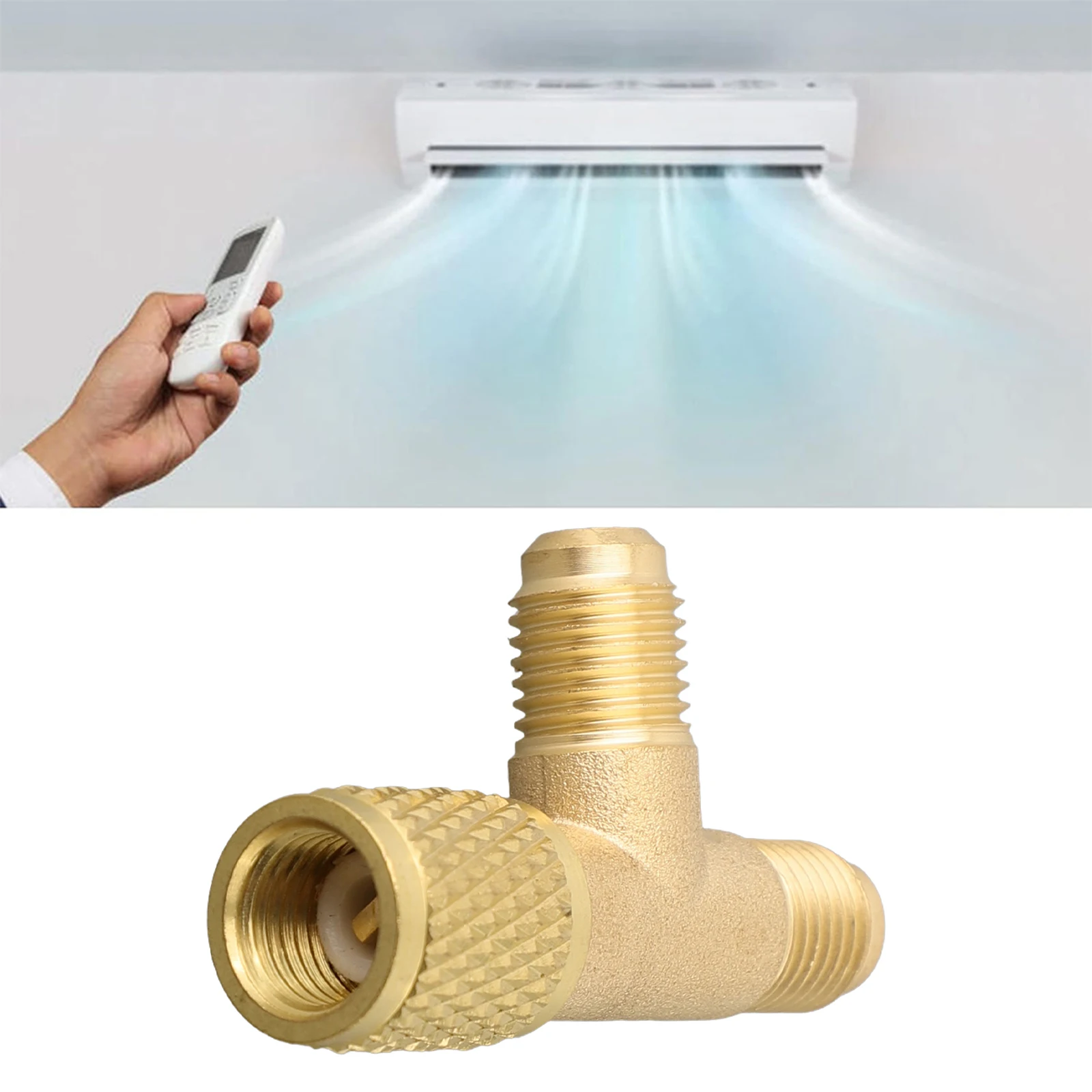 

1/4 SAE Brass Valve Quick Connect Tee Adapter for R22 R12 R134 Stable Performance and High Temperature Resistance