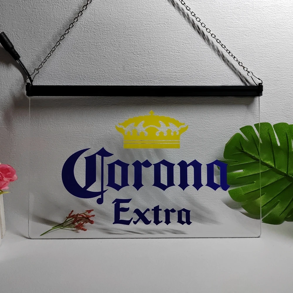 Corona Extra Beer Bar Pub Cafe Multicolour Luminous Sign with Neon Light Emitting Effect Home Decor Bedroom Wall