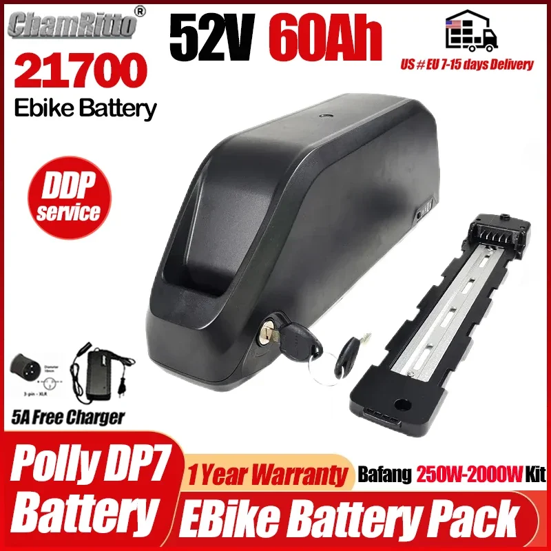 

Bafang E bike batterie vélo électrique 52v 40 50ah Bateria Para Bike Eletrica 25ah 35 60ah Electric bike 21700 Lithium Batterie