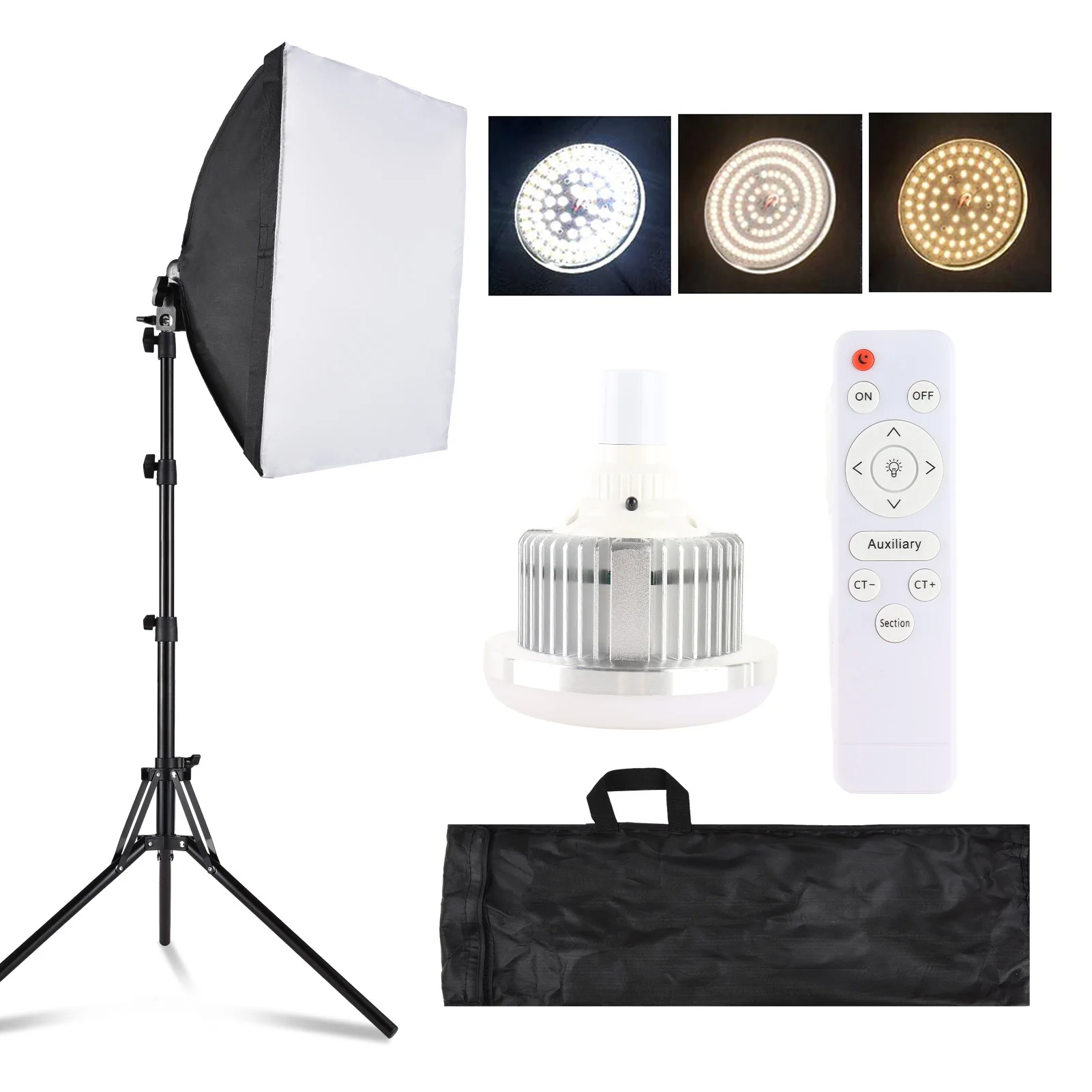 Studio-Fotografie-Beleuchtungsset, Softbox-Beleuchtungsset inklusive 85 W zweifarbigem LED-Licht +