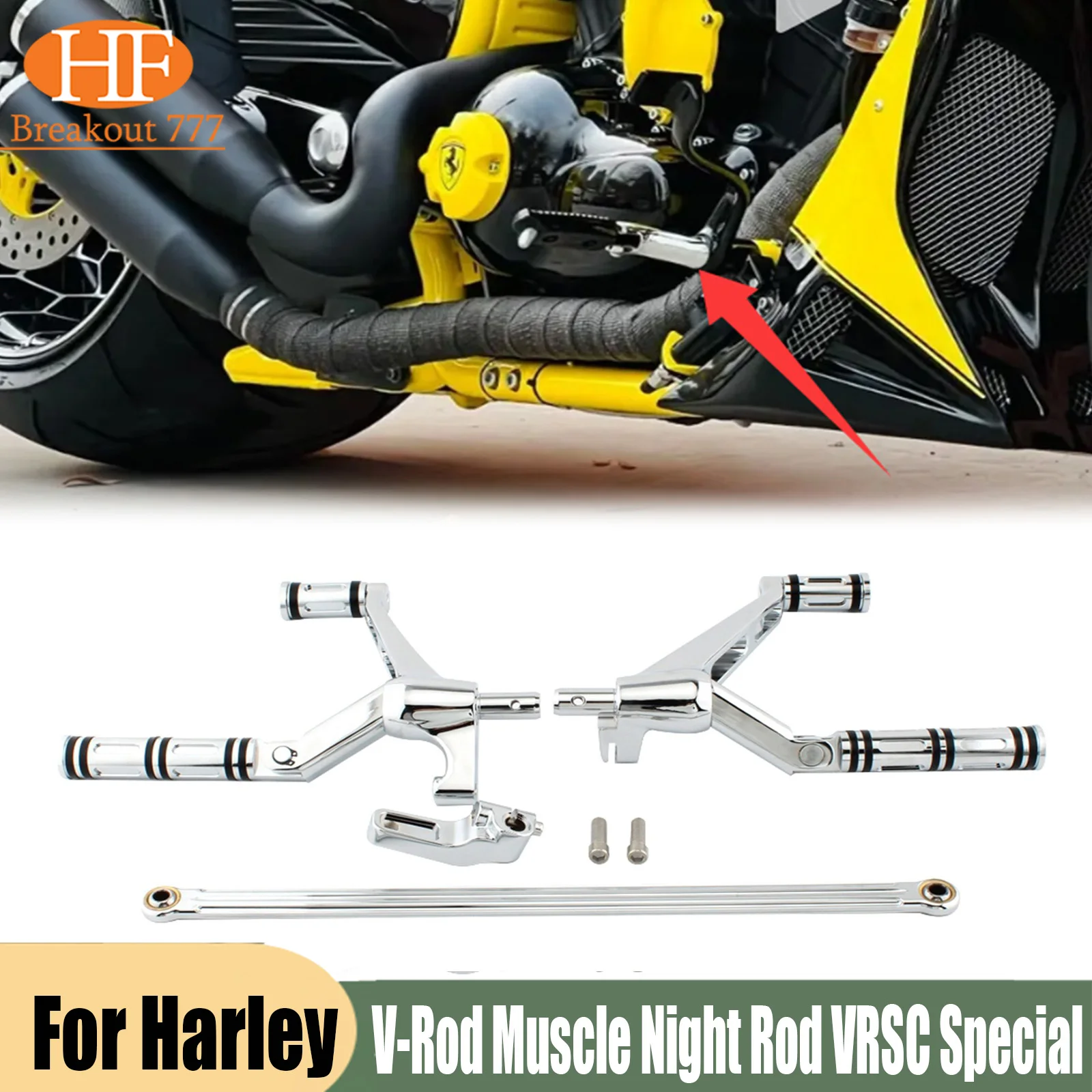 For Harley Night Rod VRSC Special 2007-2017 V-Rod Muscle 2002-2017  Motorcycle Forward Controls Complete Kit Pegs Levers Linkage