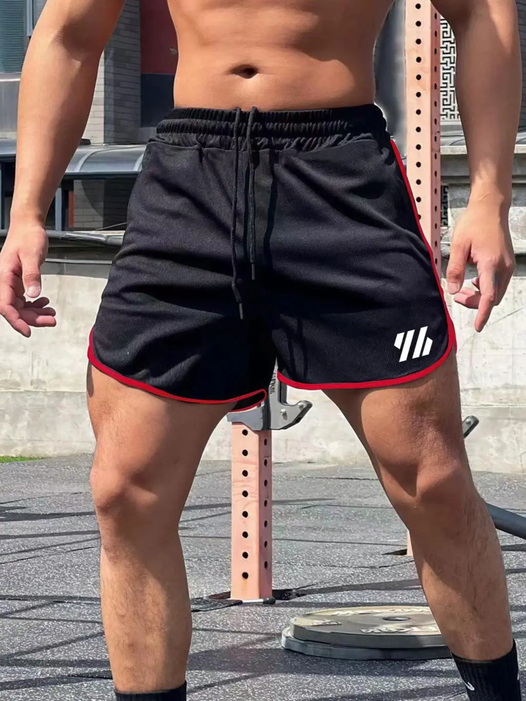 Summer sports shorts men's quick-drying color matching outdoor running training pants trendy brand iron squat fitness pants