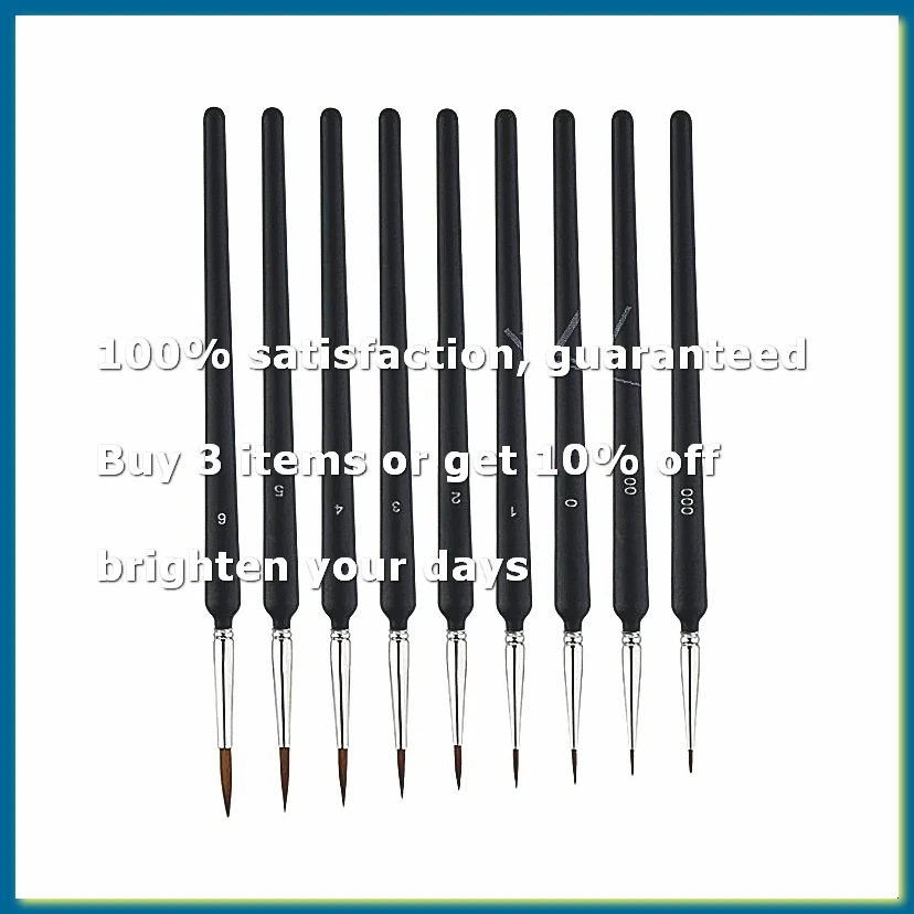 ●9Pcs Fine Detail Paint Brush, Miniature Detail Paint Brushes with 9 Sizes for Watercolor Painting Acrylic Drawing