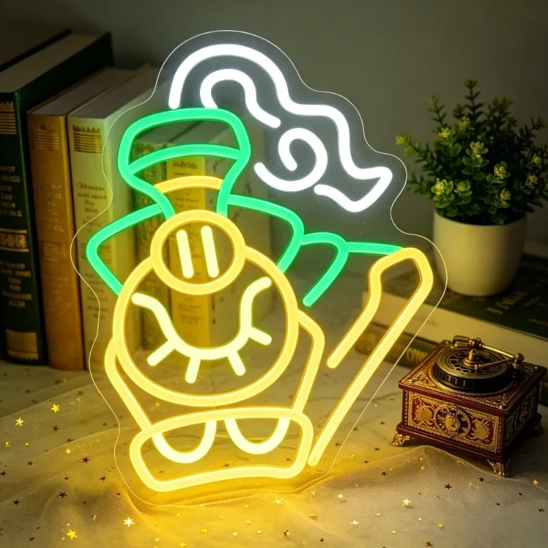 Неоновые вывески с мультяшными поварами, 5В USB, с выключателем, для декора стен кондитерских, подходят для ресторанов, для украшения стен и столешниц