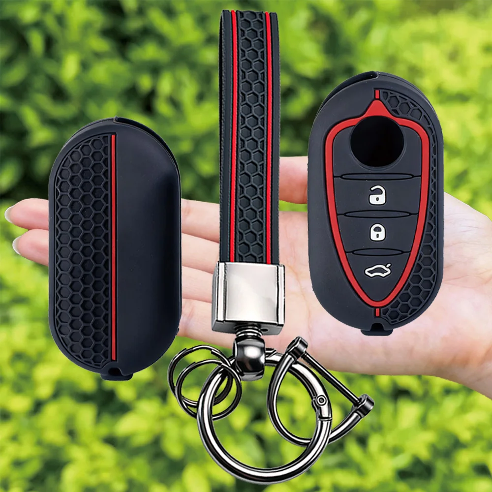 Silicone Soft Key Case For Alfa Romeo Mito Giulietta 159 GTA 147 156 166 GTO Folding Remote Key Car Keyless Car Accessories