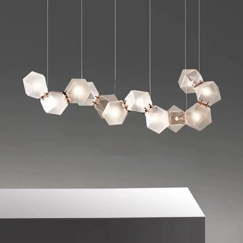 

Minimalist Glass Pendant Lights Led Art Decor Long Lamp Chandelier 2025 Suspension Luminaires Lustres for Dining Room Table