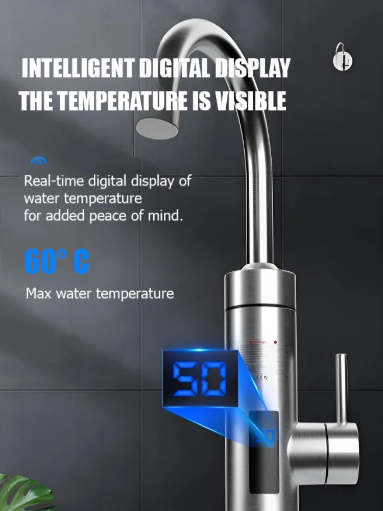 Bathroom Electric Faucet Fast Heating Kitchen Bathroom Shower Tap Water Heater view 2