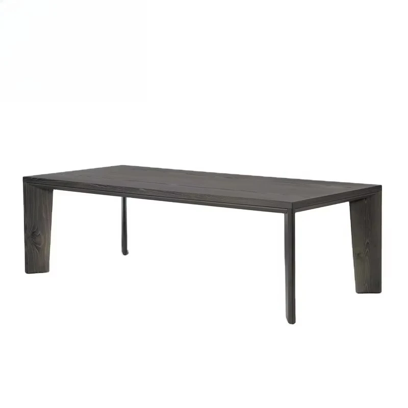 

Contemporary Vintage White Oak Custom Restaurant Dining Table Chair Set Modern Luxury Rectangular Kitchen Table for Villa Club