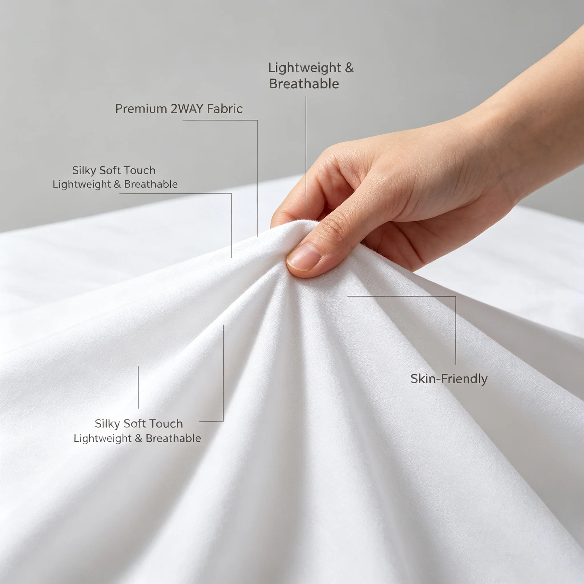 Pure White 2Way Tricot Anime Dakimakura Pillow Cover Thick Fabric Blank Unprinted Body Pillow Case