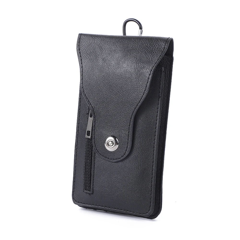 2023 Men\'s Cellphone Business Holsters Belt Pouch Men Soft Leather Waist Wallet Universal Man Mobile Phone Bags with Belt Clip