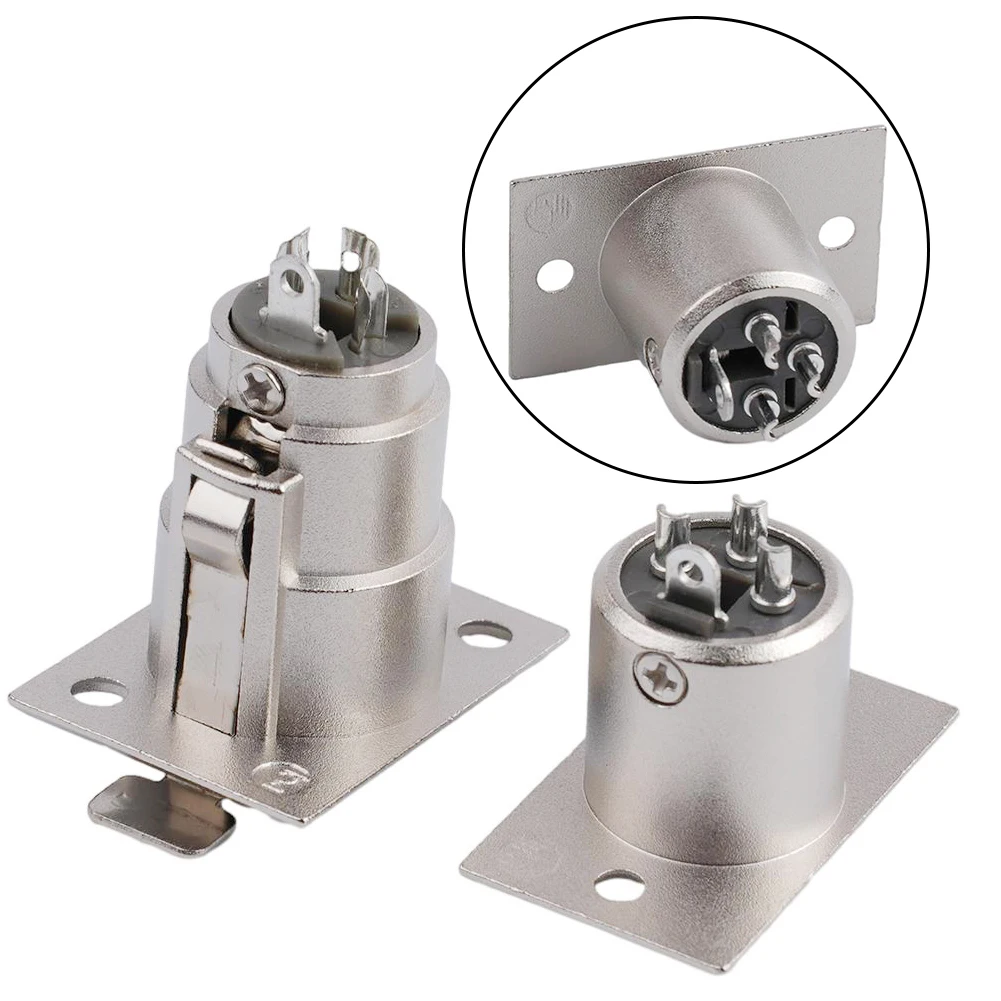 2Pcs 3 Pin XLR Male Female Socket Panel Mount Chassis Mic Jack Audio Connector For Patch Bay And Snake Cable Applications