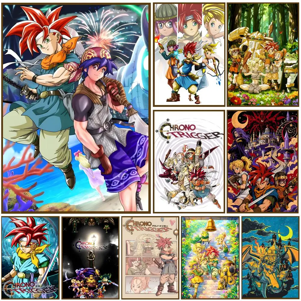 Chrono Trigger Game Poster Self-adhesive Advanced Aesthetic Printing Paper Wall Art for Living Room Home Decor