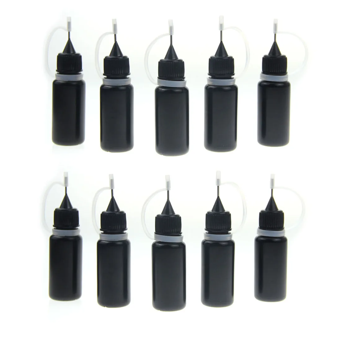 10ml Squeeze Empty Black PE Dropper Bottles With Needle Caps Plastic Bottle  Liquid Vial Plastic Container DIY