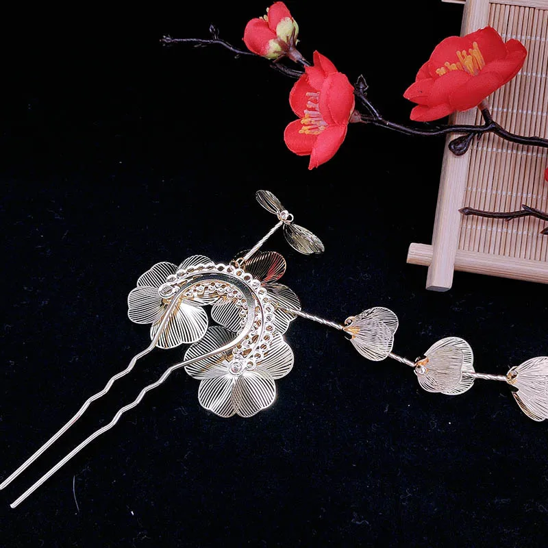 

New Chinese-style flower tassel hairpins, high-end hair accessories, feminine updo hairpins and headwear