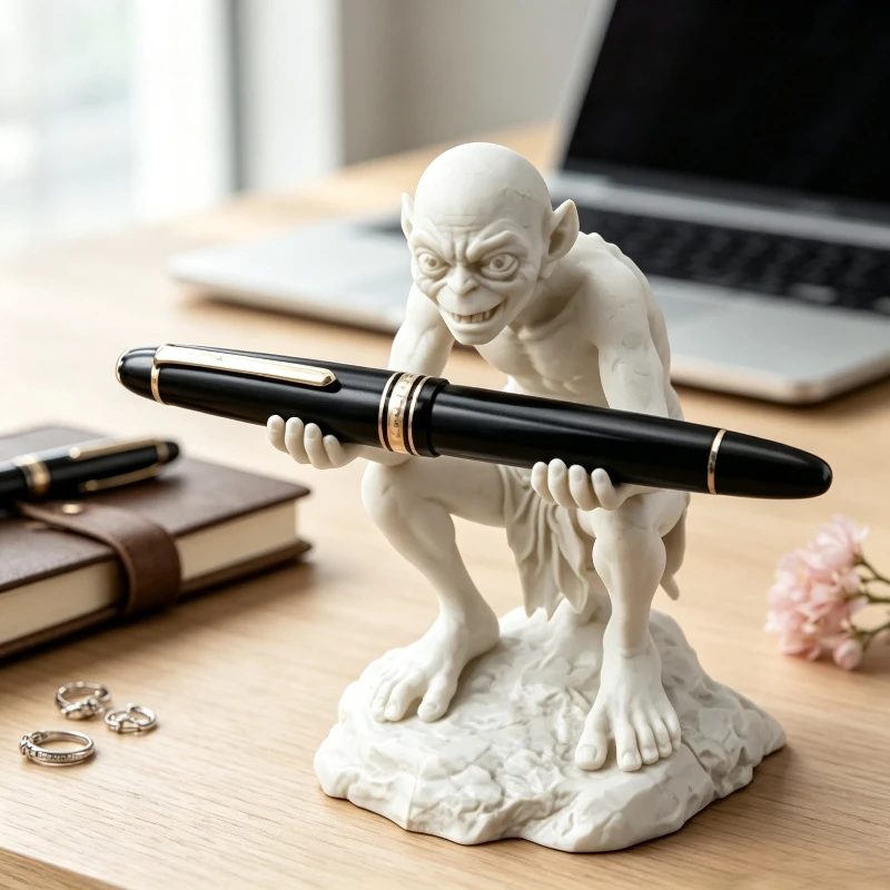 Creative Cartoon Statue Pen Organizer Desktop Ornament Pencil Stand Ideal Home Office Decor Gift  Pen Holder Desk Organizer