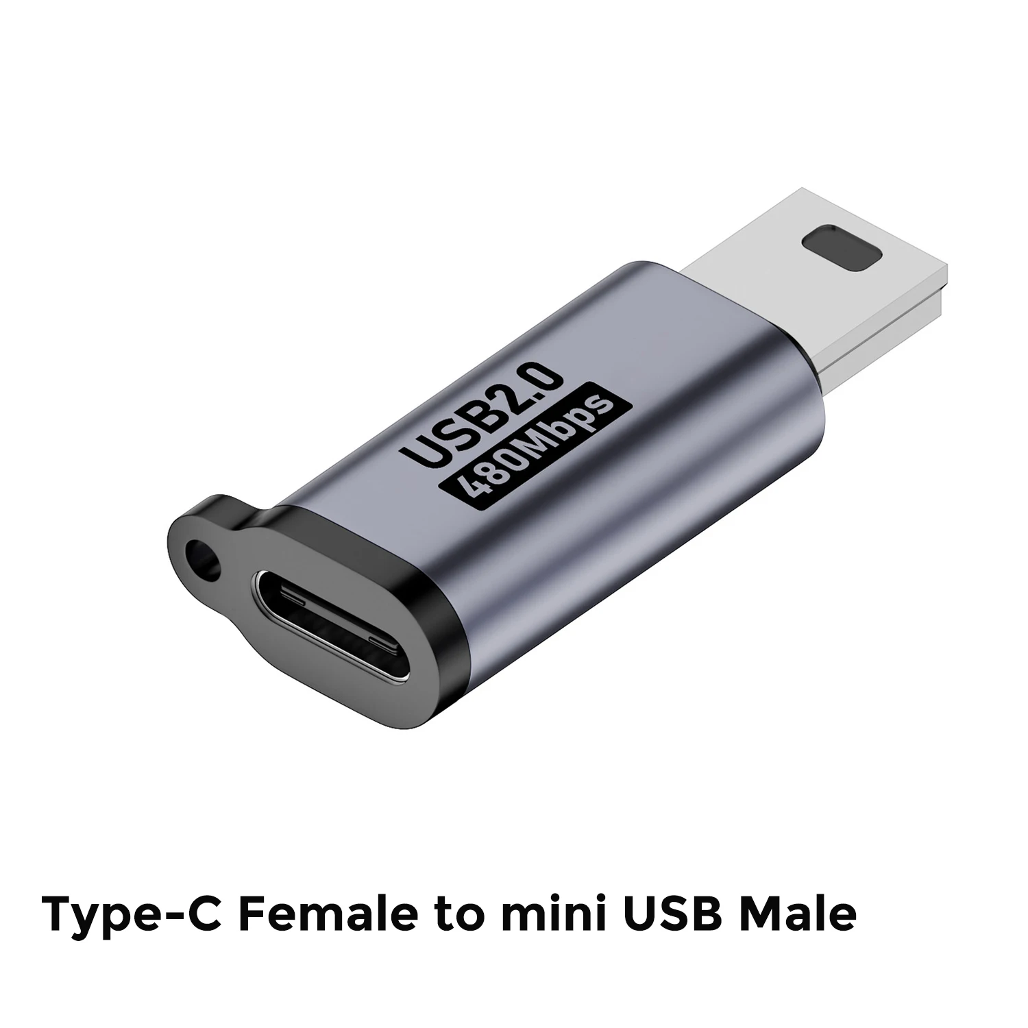 USB-C-Buchse auf Mini-USB-Stecker Adapter, Micro-USB auf USB-C Adapter, 480Mbps Datenübertragung, Schnelllade-Konverter für Telefon