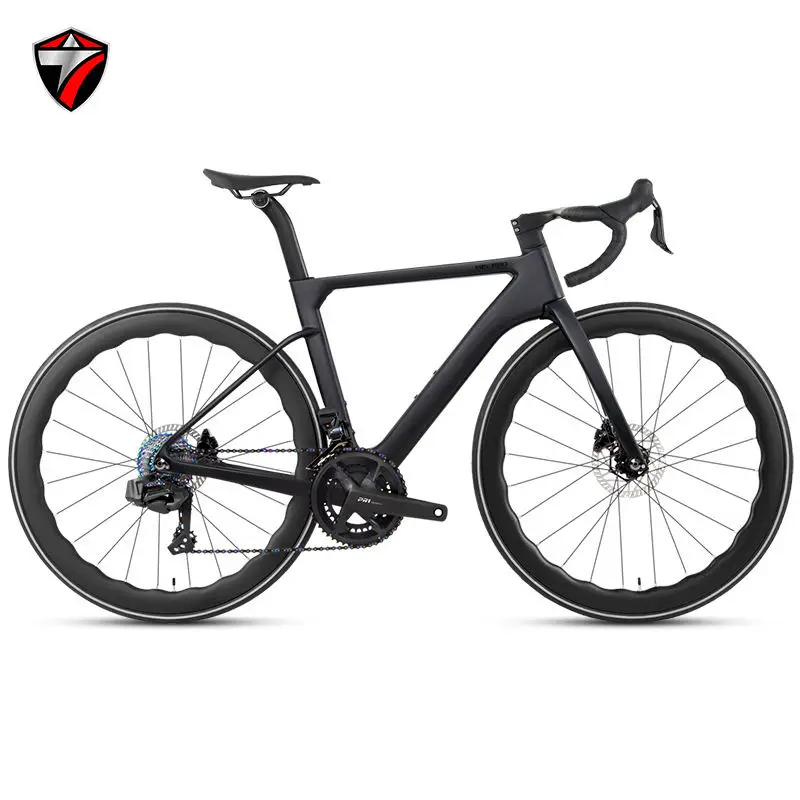 700C Carbon Disc Road Bike 24-Speed Wireless Electronic Shifting Hydraulic Disc Brakes Hardtail Frame for Competitive Racing