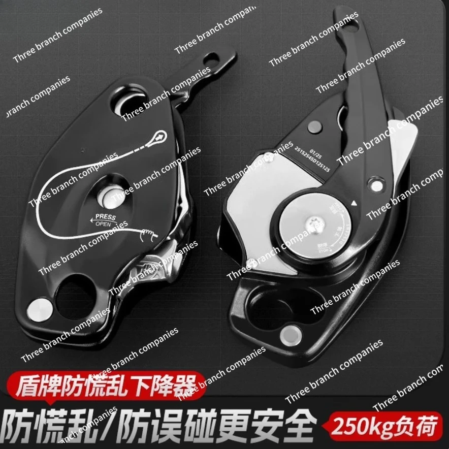 1pcs  Descender, Anti-panic Cam Manual Control, Outdoor Climbing Downhill, Aerial Work Protection, Descender
