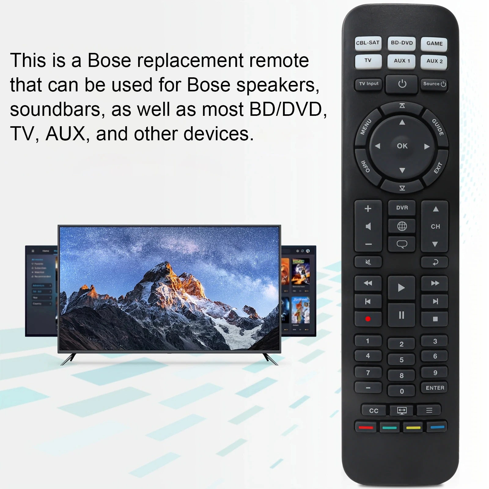 Bose Multifunctional Replacement Remote suitable for Bose CineMate 520, 220, 130, 120 SoundTouch,Solo 5 535 525 SOLO5, CM520