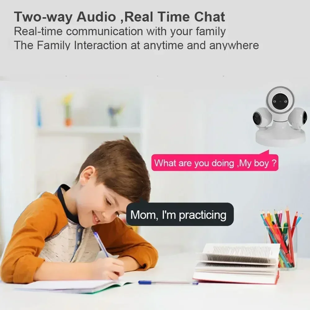 NINIVISION 12MP Cctv WIFI Camera System For Home Audio 360° Automatic Tracking Color Night Vision Fisheye Wifi PTZ IP Camera