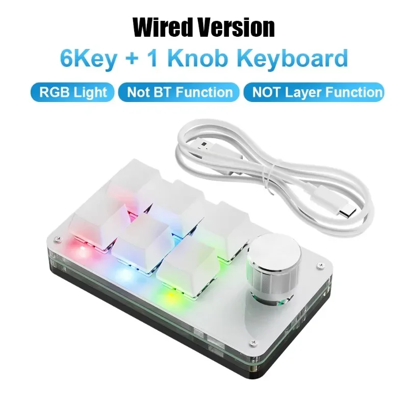 6 Keys Keyboard  Custom Keypad Wireless USB Dual Mode Programmable Hardware Keyboard Shortcut Rechargeable