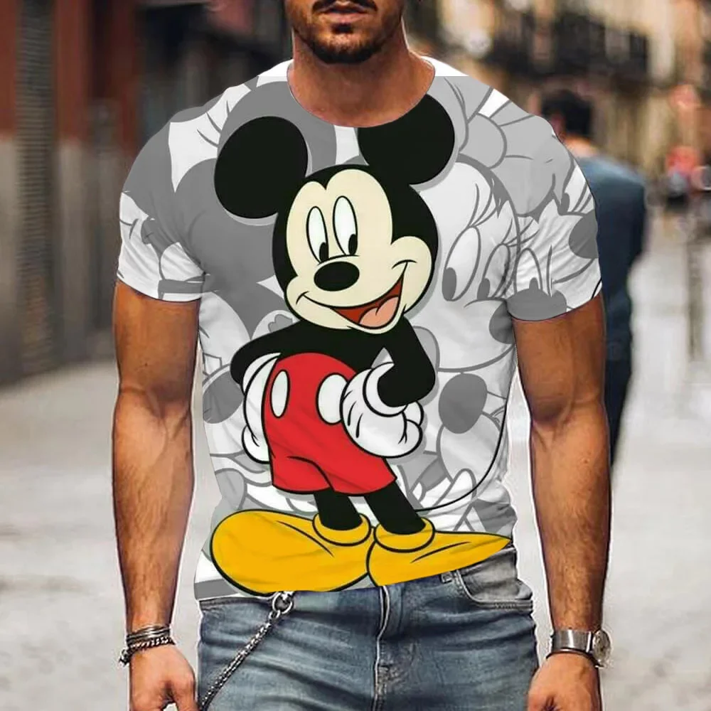 2024 Disney Mickey Mouse t-shirt con stampa 3d nuova t-shirt animazione Top Summer Street coppia genitore-figlio manica corta