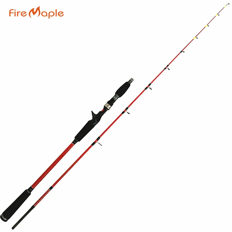 Fire Maple 1.5/1.68/1.8m 5 feet Red Slow Jigging Rod Solid Tip Offshore Boat Fishing soft Spinning rod glass Carbon hunting rod