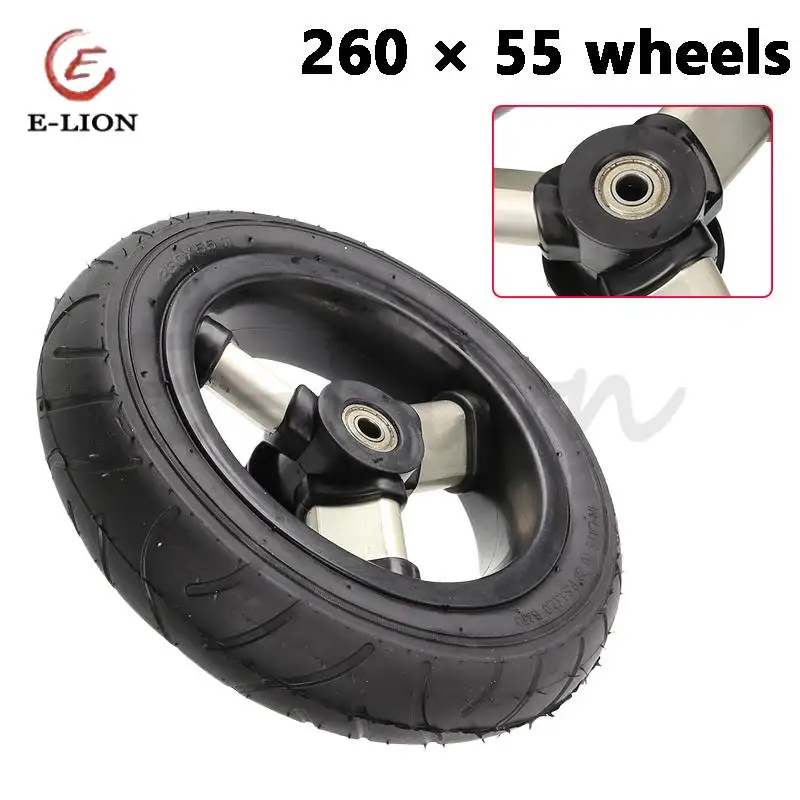 

Good quality solid plastic wheels, 260x55, suitable for baby carriage, folding stroller, electric scooter, 260x55 wheel tire
