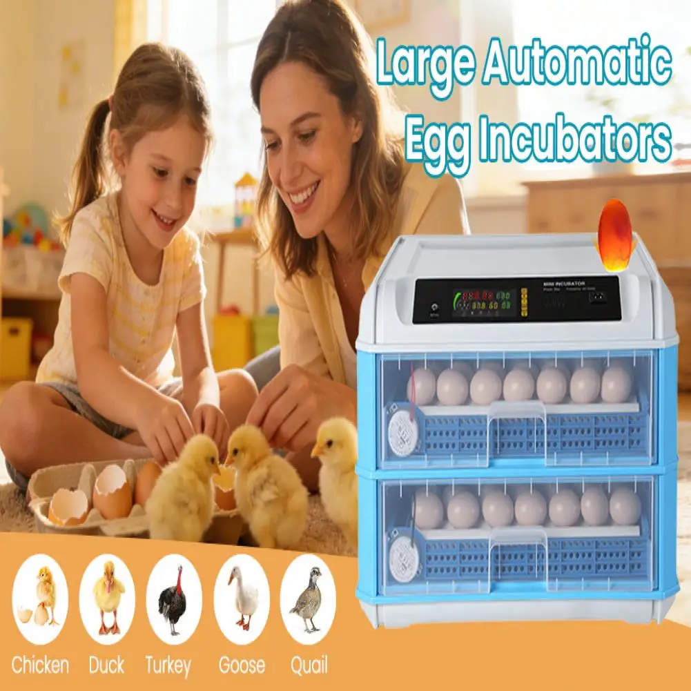 120 Eggs Capacity Chick Hatcher Machine Fully Automatic Incubator Duck Eggs Hatching Auto Temperature Humidity Control