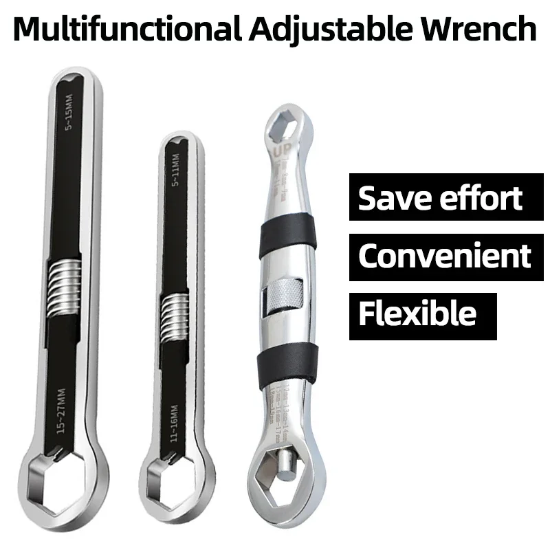 Chave Universal 23 em Chave Ajustável 719 mm Multifuncional Rotação Extremidade Dupla Ferramenta Manual Flexível para Reparo de Carro
