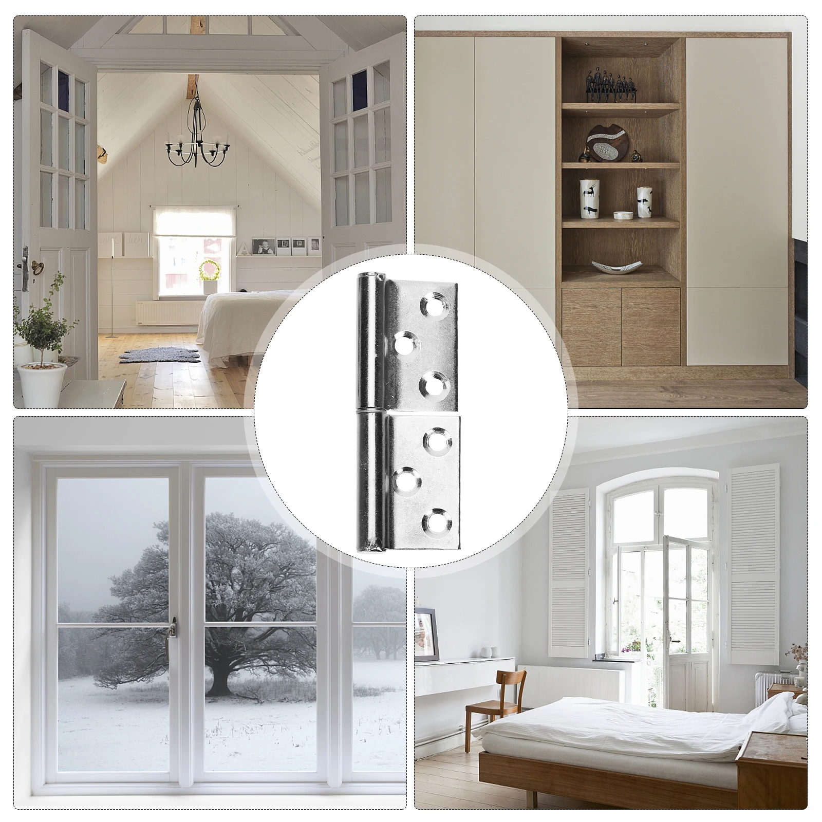 

12pcs Stainless Steel Hinges Detachable Flag Heavy Duty Cupboard Door Hinges For Cabinet Wood Doors Sheds Storage