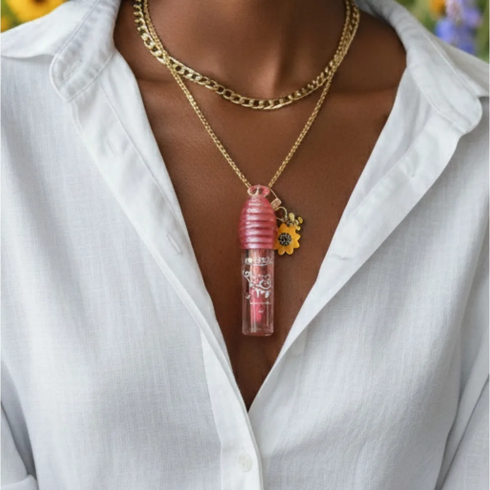 Levendige schattige bij zonnebloem mini lipgloss |   Draagbare hydraterende langdurige lipolie voor meisjes |   Natuurlijke getinte en glanzende lipmake-up