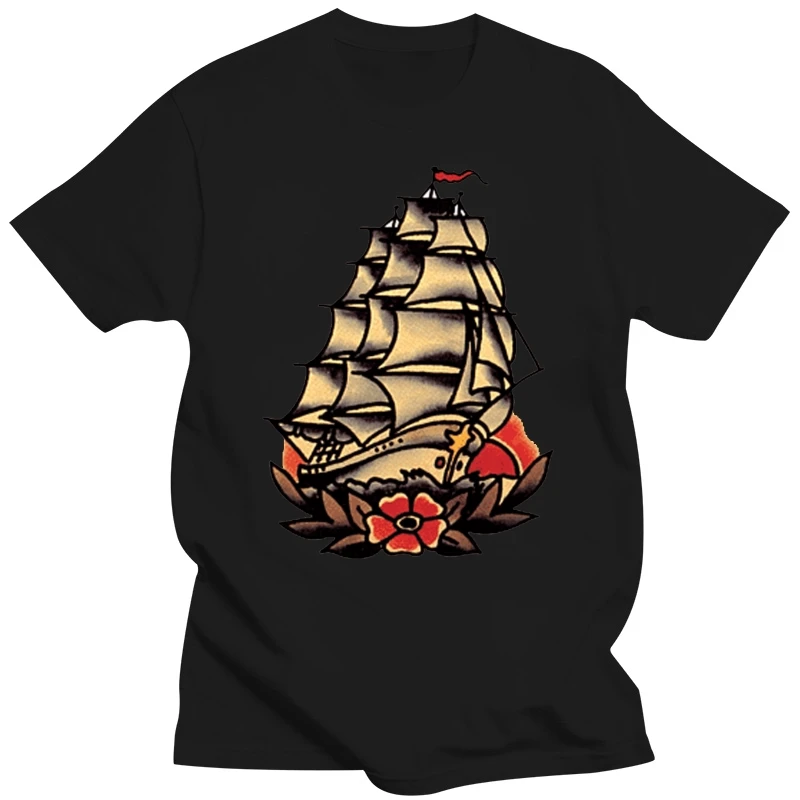 2019 funny t shirt Sailor Jerry Pirate Ship tshirt men tee