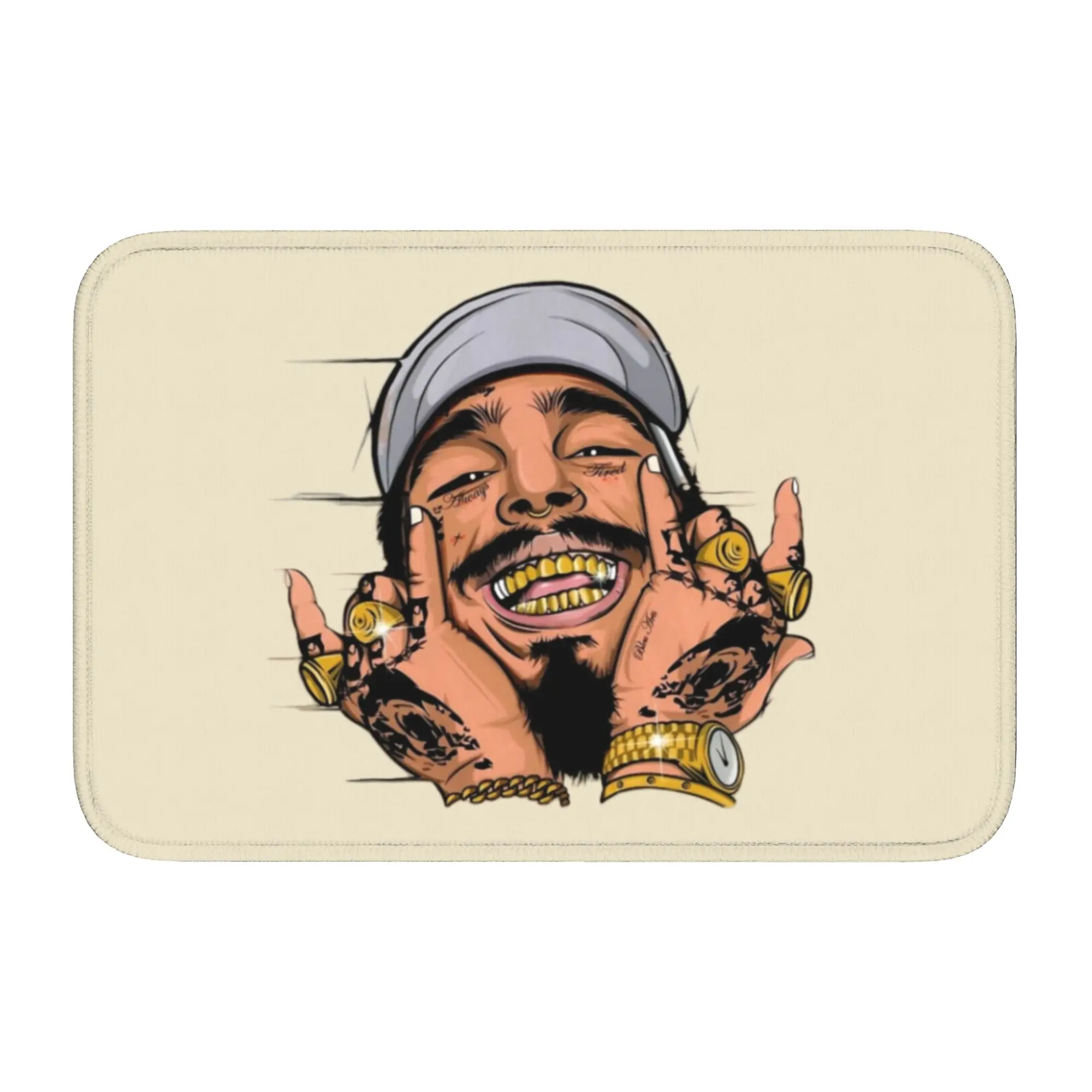 Custom Posts Malones American Popular Rapper  Front Door Floor Entrance Mat Indoor  Bath Kitchen Doormat Garage Carpet Rug