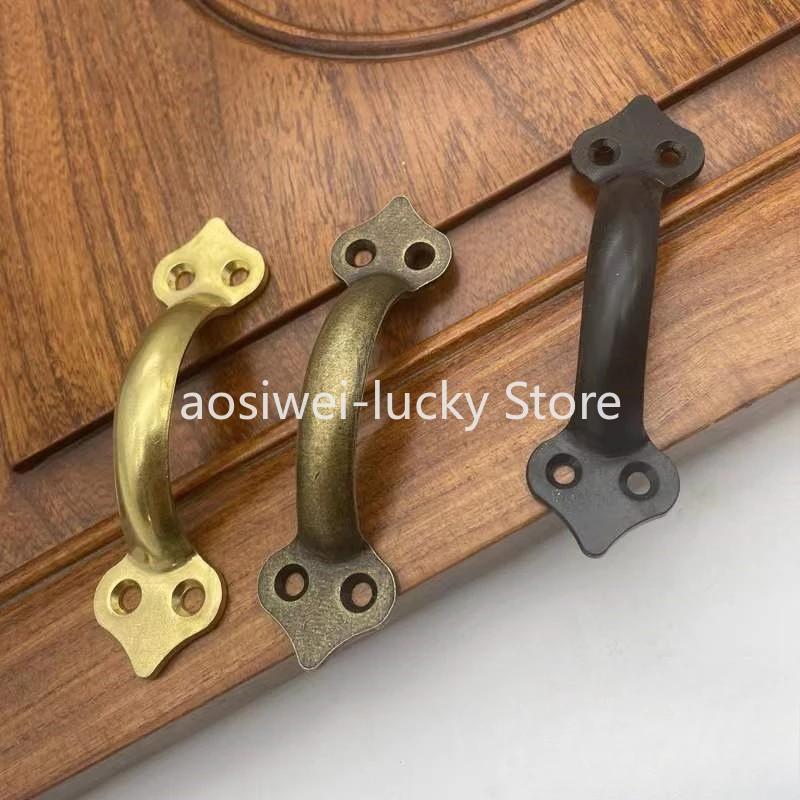 Perillas de cajón antiguas de cobre puro, manija de puerta Vintage, manijas de puertas de ventana de armario de cocina, accesorios de Hardware para muebles, 1 ud.