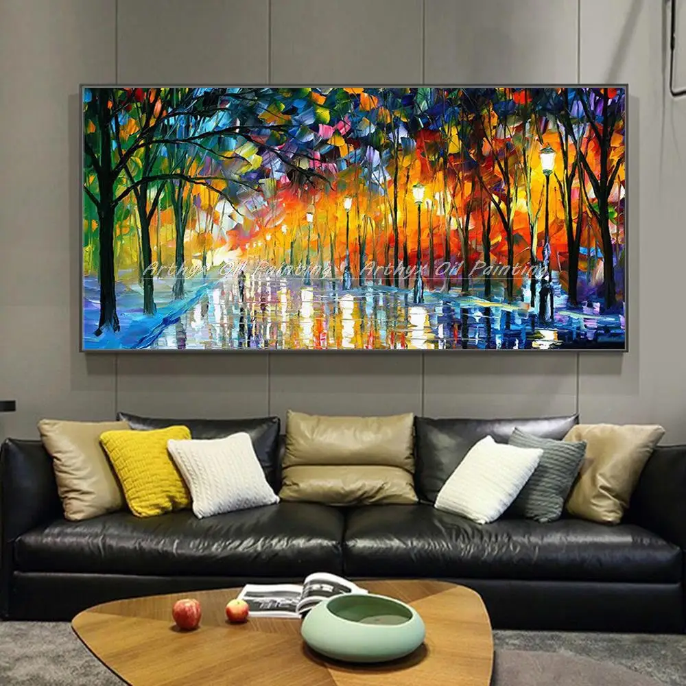 

Arthyx,Palette Knife Abstract Poster,Handmade Tree Landscape Oil Paintings On Canvas,Wall Art Picture,Room Decor,Home Decoration