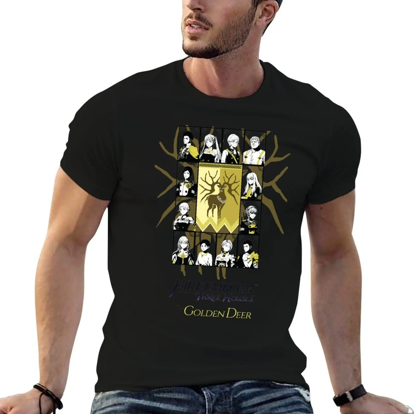 

Fire Emblem Three Houses Golden Deer Print T-Shirt t shirts for man graphic vintage funny t shirts man T-Shirt