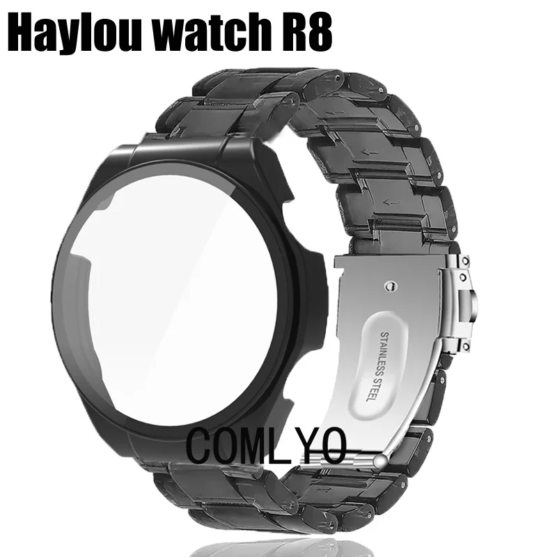 

Для часов Haylou R8 телефон ремешок из закаленного стекла защита для экрана ПК пластмассовый ремешок полное покрытие защитный бампер
