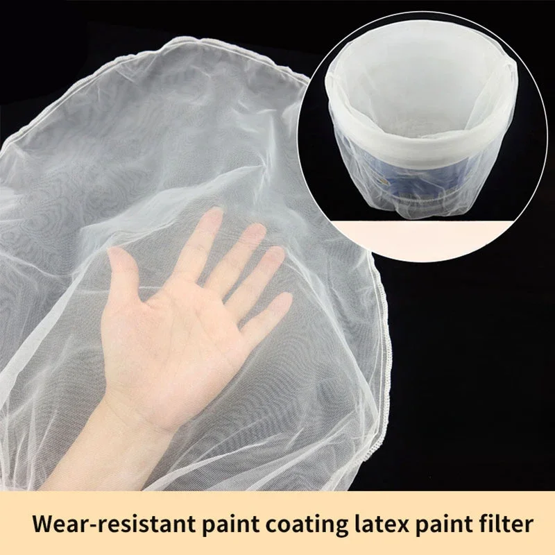 Nylon Net Paint Strainer Bag com Elastic Top, Tela De Látex, Ferramentas De Decoração Para Casa, Abertura Do Filtro, Filtragem, 5Pcs