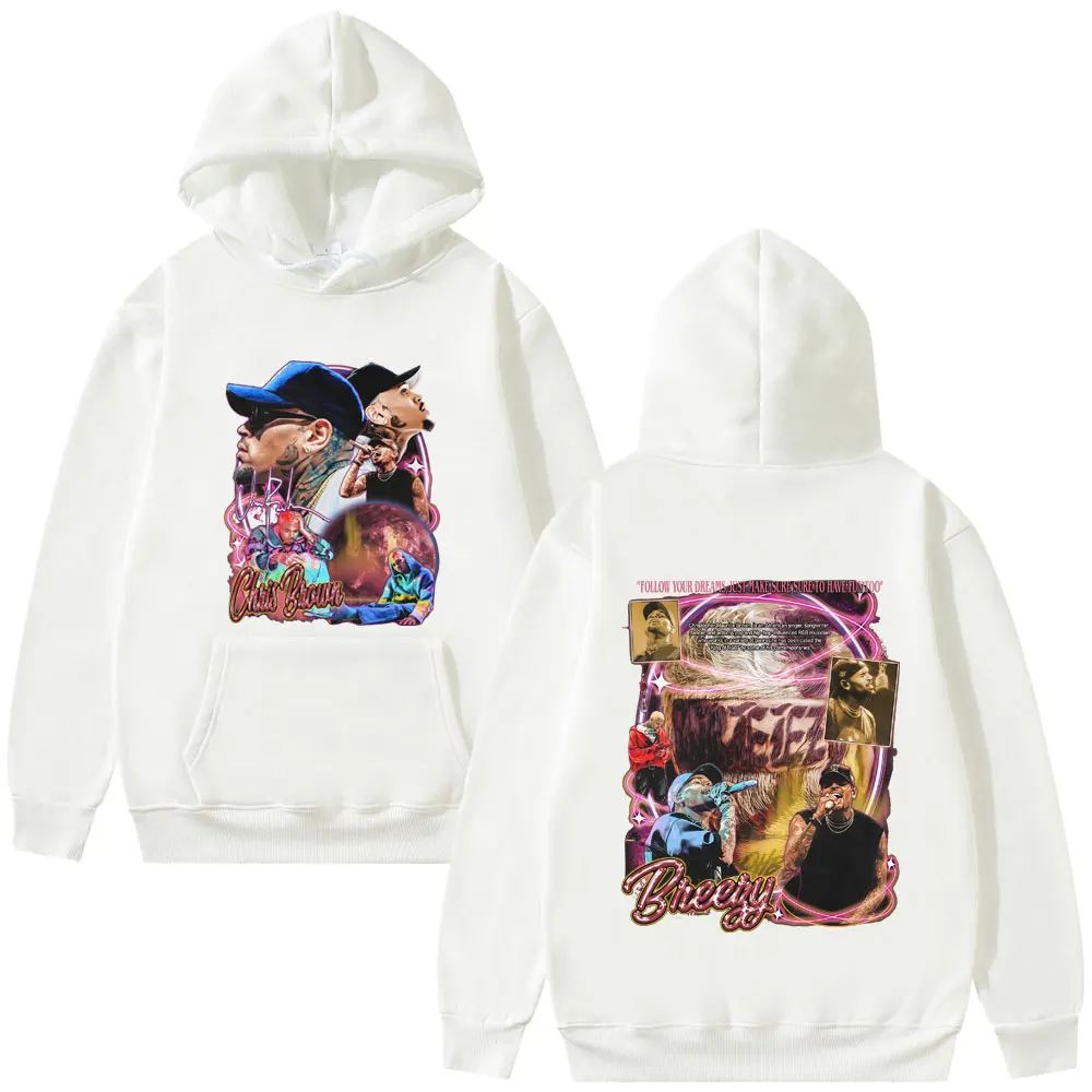 Rapper Chris Brown Breezy Bowl XX Tour 2025 Hoodie Men Women Hip Hop Fashion Pop Music Streetwear Men's Casual Vintage Hoodies