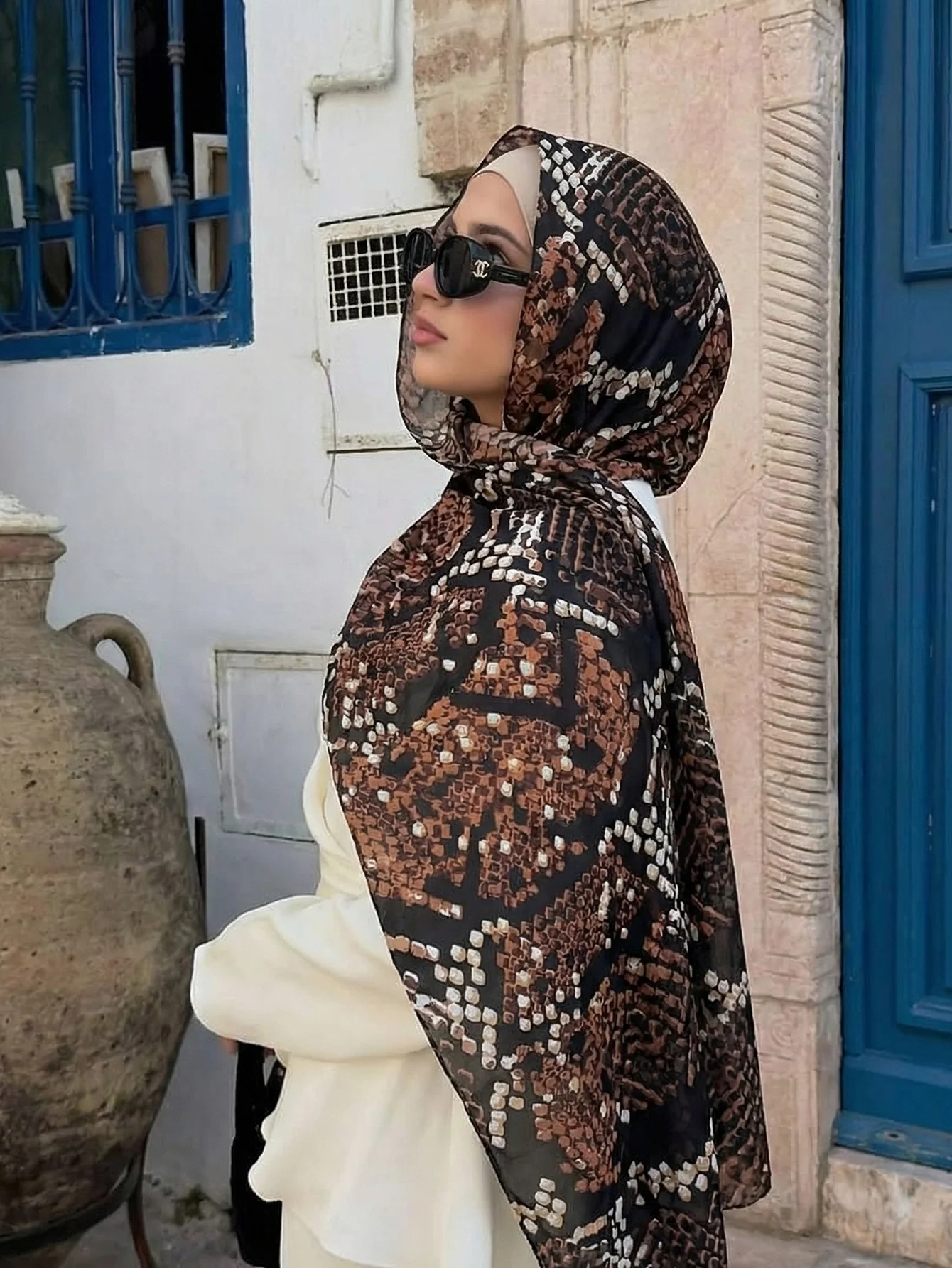 

Women's Watercolor Hijab Scarf Bandana Headband Vintage Luxury Beach 180cm Long Handkerchief Bohemia Muslim Accessories 2026