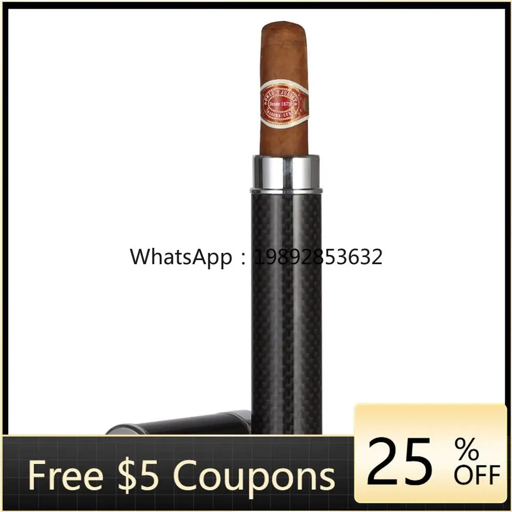 

Держатель для сигар из углеродного волокна, дорожный футляр для 1 сигары, портативный кейс для сигар