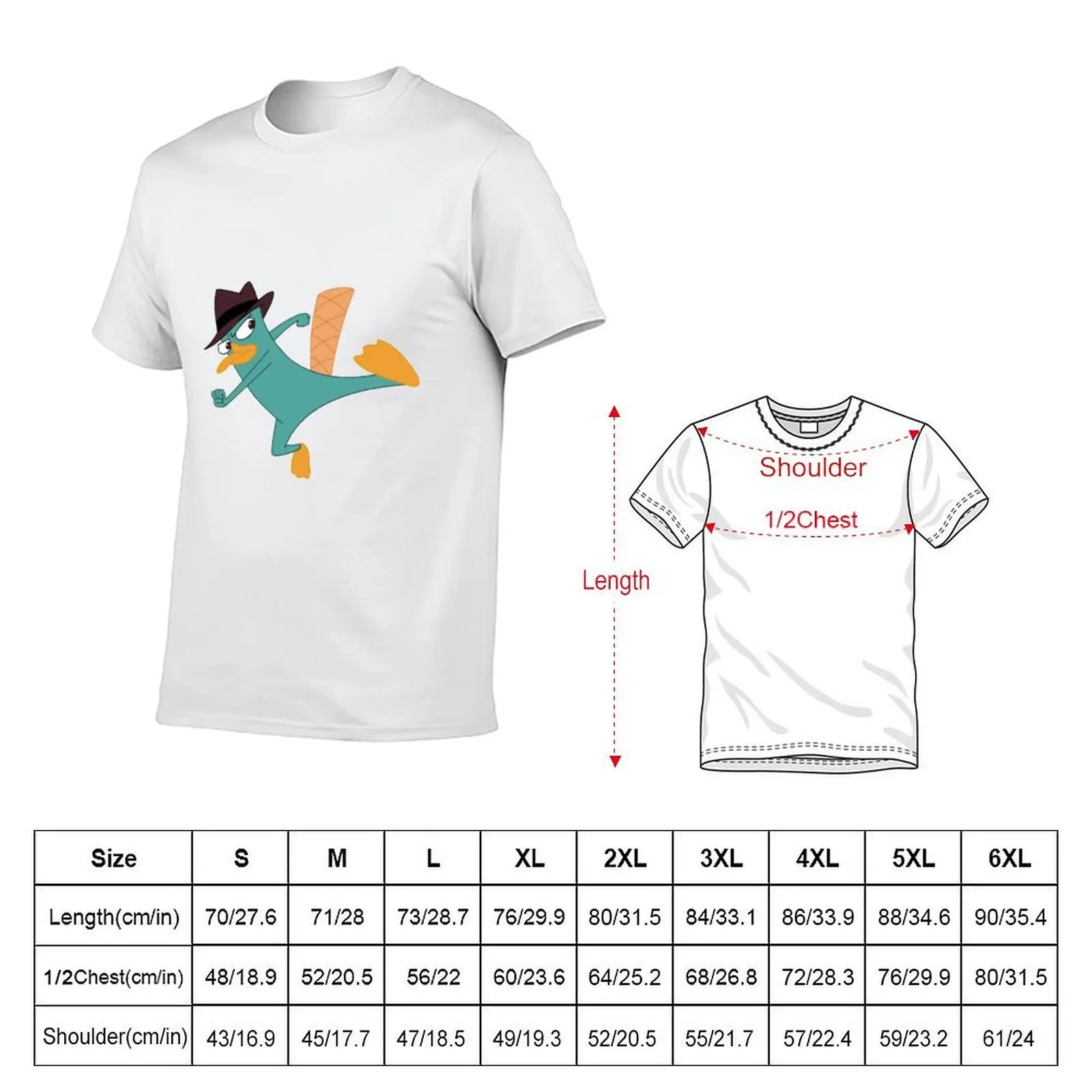 Perry the Platypus T-Shirt for a boy tops men t shirts high quality