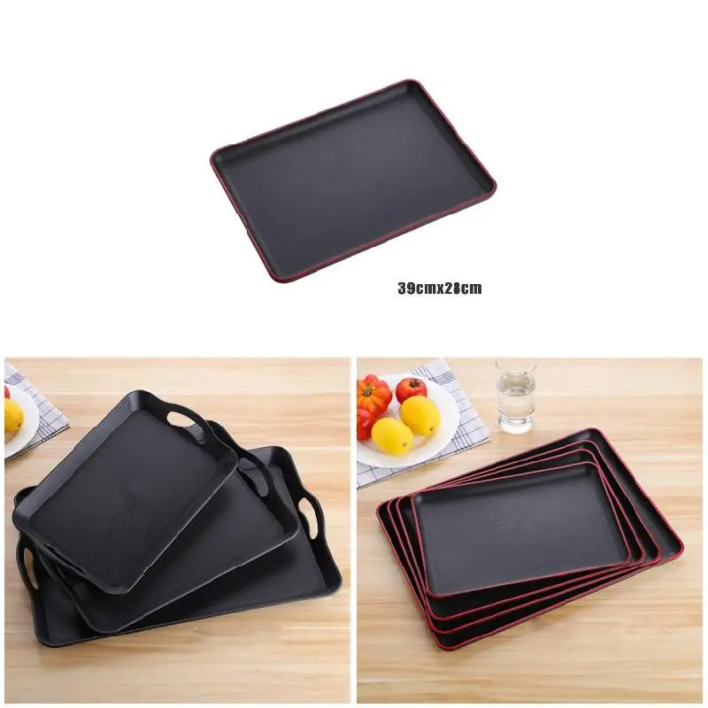 Serving Tray Rectangular Plastic Tray Food Serving Trays Anti-slip Scratch-resistant