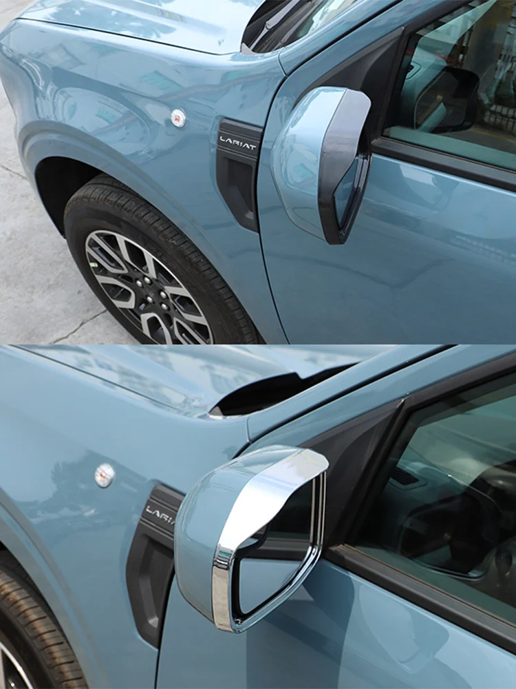 Mirror Covers Rearview Mirror For 2022 ford Maverick Reversing Rain Header Frames Rainshield Exterior Parts