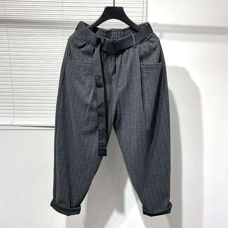 Pantaloni Cargo foderati in pile nero per uomo abbigliamento da lavoro Harem pantaloni grigi uomo di alta qualità Street Oversize lusso più economico di grandi dimensioni